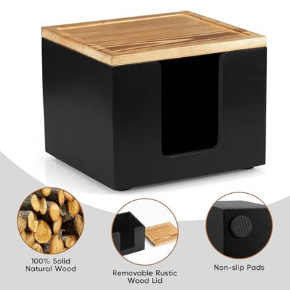 Disposable Face Towel Holder Box - Wood Facial Container Compatible with Clean XL - Towel Storage Makeup Organizer for Vanity, Bathroom Organization (Excluding Facial Towels)