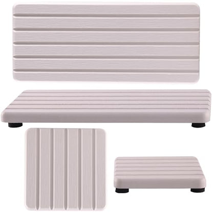 NiuYichee Set of 4 Water Absorbent Diatomite Coasters, Diatomaceous Earth Kitchen Soap Dish, Bathroom Trays, Water Absorbing Stone Used for Hand Soaps & Plants & Toiletries in The Modern Home