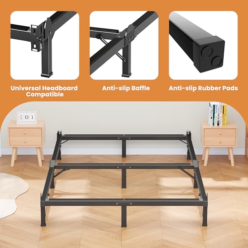 MAF Metal Bed Frame King 8 Inches for Box Spring, 9-Legs Support Basics