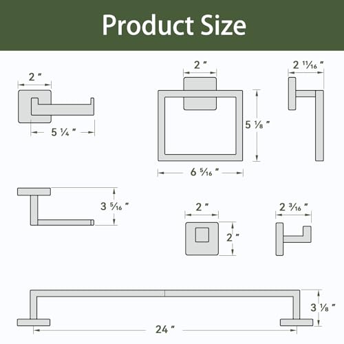 10-Pieces Matte Black Bathroom Accessories, 24 Inch Bathroom Hardware Set | SUS304 Stainless Steel Bath Towel Bar Set, Towel Racks for Bathroom Wall Mounted
