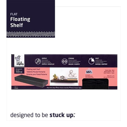 515602 Modern 18" Floating Shelf Holds up to 15lbs... (Black | Wood)