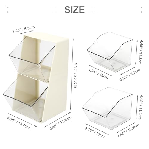 Bokelai 2 Pack Coffee Pod Holder K Cup Storage Organizer for Home Office Bar Countertop Organiser Bins for Coffee Station Counter Container for Tea bag Sugar Creamer Filter White