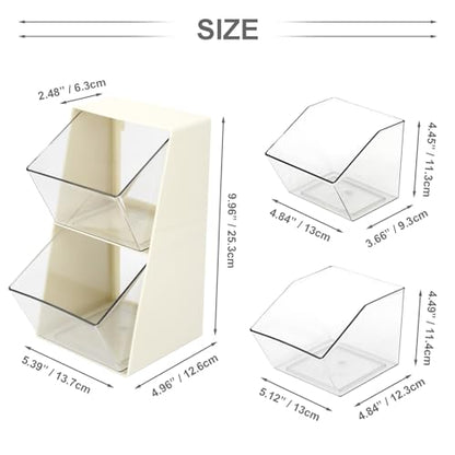 Bokelai 2 Pack Coffee Pod Holder K Cup Storage Organizer for Home Office Bar Countertop Organiser Bins for Coffee Station Counter Container for Tea bag Sugar Creamer Filter White