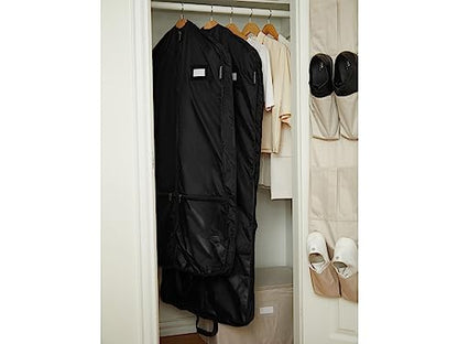 Covermates Deluxe Garment Bag Set for Closet Storage & Travel – Heavy Duty Hanging Suit & Dress Bags with ID Window, Accessory Pockets & Carrying Handles – Premium Wardrobe Protection, Black