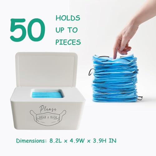 Moorfowl Face Mask Dispenser Please WEAR A MASK Storage Container | Tabletop Face Covering Organizer Box, Nice Way to Remind People to Wear Masks 8.2" L x 4.9" W x 3.9" H