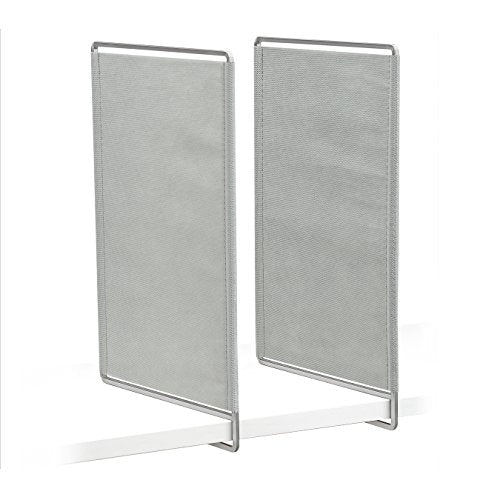 LYNK PROFESSIONAL® HOME™ Shelf Dividers - Linen Closet Organizers and Storage - Linen Storage - Closet Organization - Towel Organizer for Closet (Set of 2) - Platinum