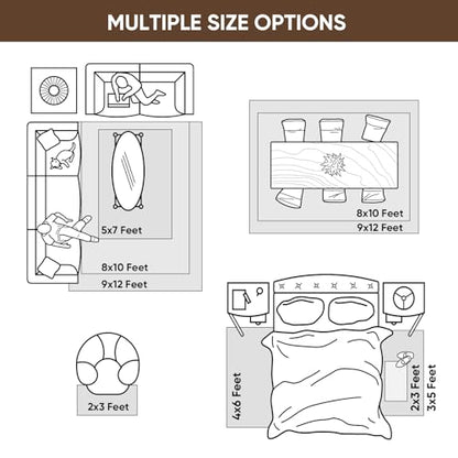 BALEINE Felt Non Slip Rug Pads, Extra Large 1/4" Thick Felt and Rubber Backing, Shock Absorbing Carpet Pad for All Carpets and Hardwood Floors (3x5 Ft)
