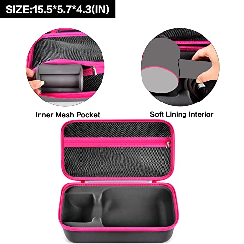 ANKHOH Case Holder for Dyson Supersonic Hair Dryer, Blow Dryer Storage Bag | Protective Hard Shell, Hair Dryer & Accessory Storage, Travel Carrying Case, Case Only, For Home Salons & Travel, Rose Red