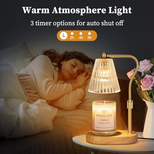 seenlast Candle Warmer Lamp with Timer Dimmer Adjustable Height for New Home Bedroom,Mothers Day Gifts,Vintage Home Decor for Scented Jar