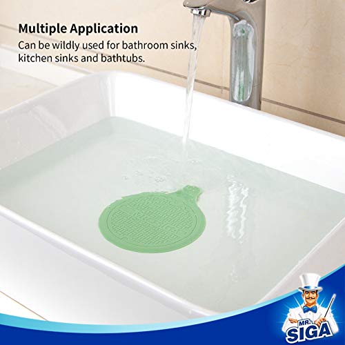 MR.SIGA Silicone Bathtub Stopper, Drain Stopper for Shower, Sink, 3 Pack | 13 cm/5.1" diameter bathtub drain stopper, silicone drain plug