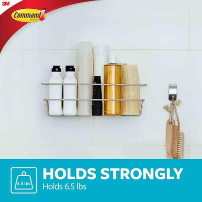 Command Shower Caddy, 1 Caddy, 4 Large Strips | Water Resistant, Damage-Free Hanging with Adhesive Strip, Ideal for Bathroom Organization, Easy Installation