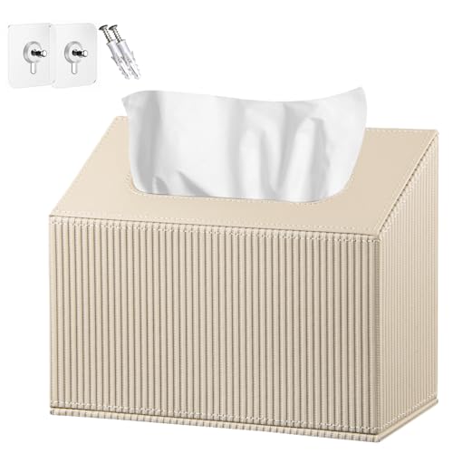 Hand Towels Box Cover Compatible with Kleenex Disposable Paper Hand Towels | PU Leather Tissue Box Cover,Hand Towels Holder/Dispenser Suitable for Dining Room,Kitchen,Bathroom,Can Be Wall-Mounted