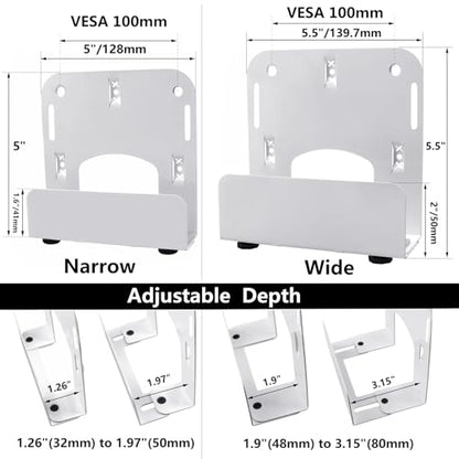 Cable Box Wall Mount Modem Adjustable Wall Mount for Small and Wide Devices Such as DVD Players, Game Console Such As PS3, PS4, Xbox, Apple TV, Roku, Fire TV,Mini PC, Mac mini,and More
