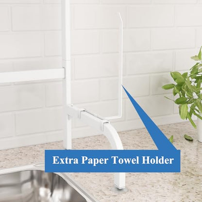 Over The Sink Dish Drying Rack, Adjustable (25.5 t... (White | Metal)