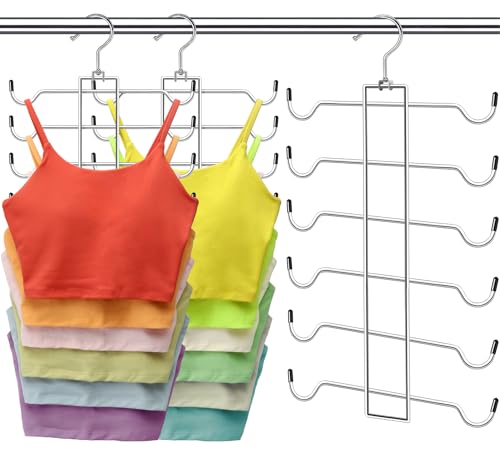 Metal Tank Top Hanger 2 Pack, 360° Swivel Closet O... (2 Count | Silver | Stainless Steel)