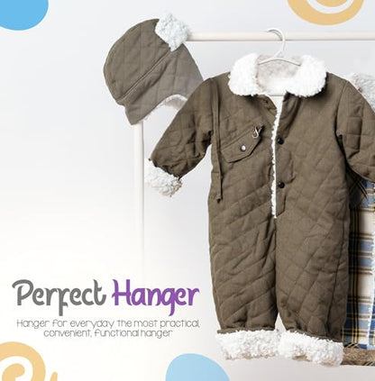 Utopia Home Kids Hangers 60 Pack – 11 Inch Non-Slip Baby Hangers White | Non-slip shoulder grooves | Strap hooks | Pants bar | Ideal for children's & infant clothes