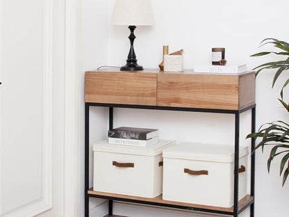 Fabric Storage Bins with Lid, Decorative Storage B... (2 Count | Ivory White | Cotton Blend)