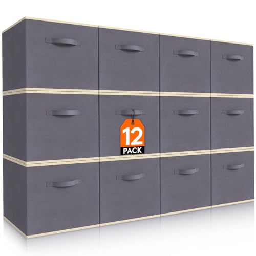 Storage Cubes, 11 Inch Organizer Bins, 18L Gray, 1... (Gray)