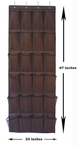 Roomganize Large Over the Door Shoe Organizer for Mens Sneakers (Bison brown)
