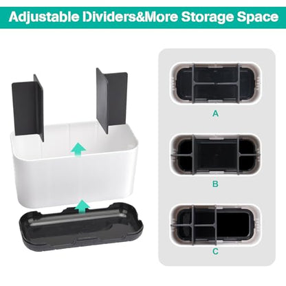 Toothbrush Holders for Bathrooms, Electric Toothbrush and Toothpaste Holder with Adjustable Dividers and Drainage, Kids Toothbrush Organizer for Bathroom Countertop