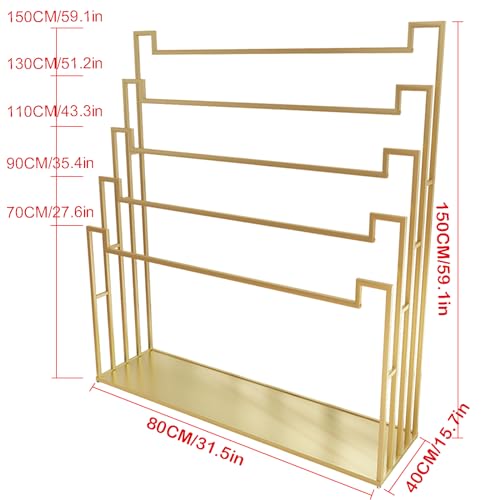 Floor Standing Scarf Display Stand Towel Rack (80X40X150CM) | Metal Freestanding Scarf Holder Organizer Commercial Clothing Retail Store Sheets Suit Pants eco-friendly painted surface