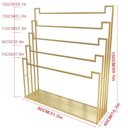 Floor Standing Scarf Display Stand Towel Rack (80X40X150CM) | Metal Freestanding Scarf Holder Organizer Commercial Clothing Retail Store Sheets Suit Pants eco-friendly painted surface