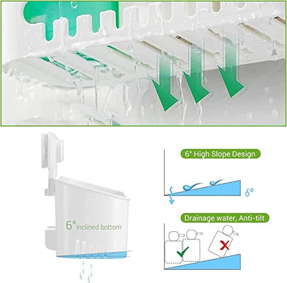 Suction Cup Shower Caddy - No Drilling Removable S... (White | ABS Plastic)
