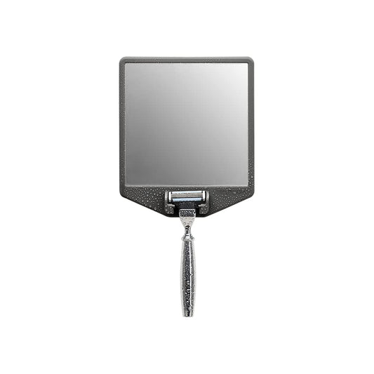 TOOLETRIES The Joseph Shower Mirror for Shaving and Razor Holder - Charcoal | Fog-reducing shower mirror with an integrated silicone razor holder and reusable wall mount.