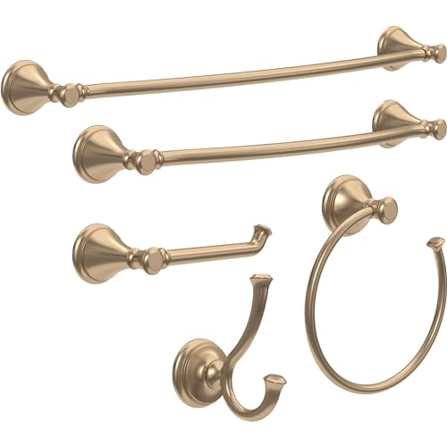 Delta Double Towel Hook for Bathroom or Kitchen| Champagne Bronze | Cassidy Accessories