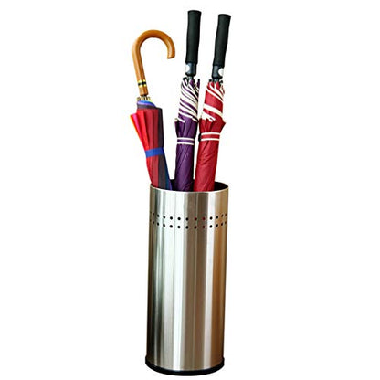 Umbrella Storage Bucket Indoor Umbrella Stand Organizer Stainless Steel Small Holder with Draining for Entryway Home Office Lobby