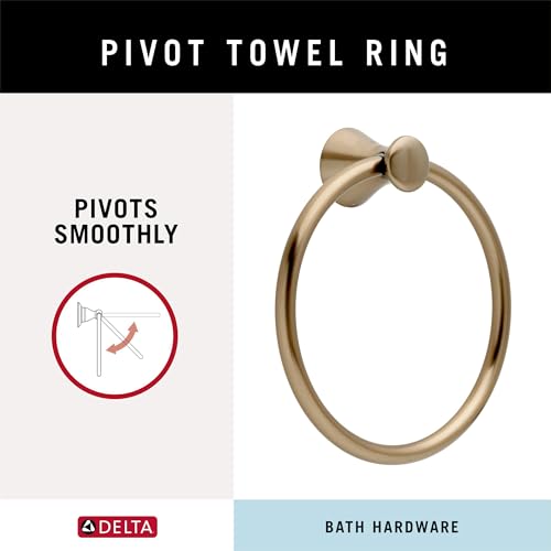 Delta Hand Towel Holder | Champagne Bronze Ring for Hanging Towels in Kitchen, Bathroom | Lahara Accessories