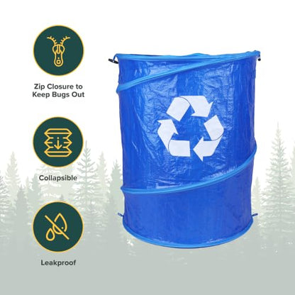 Coghlan's Pop-Up Lightweight Trash & Recycle Can – Collapsible Dual-Purpose Bin for Camping, RV, and Travel – Durable, Compact, and Easy to Store – 29.5 Gallon