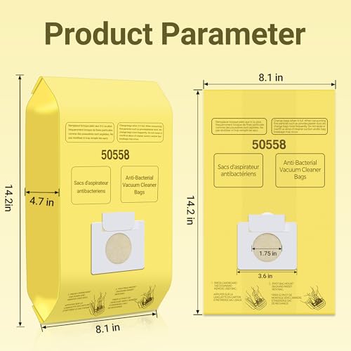 50558 Canister Cleaner Bag Replacement for Kenmore Vacuum | 12 Pack 50558 Vacuum Bags Replacement for Type C/Q 5055, 50555, 50557, 50558 and Panasonic Type C-5, C-18 Vacuum bags