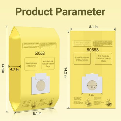 50558 Canister Cleaner Bag Replacement for Kenmore Vacuum | 12 Pack 50558 Vacuum Bags Replacement for Type C/Q 5055, 50555, 50557, 50558 and Panasonic Type C-5, C-18 Vacuum bags