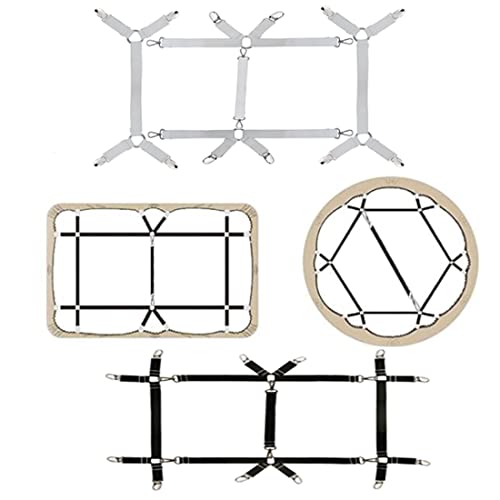 Bed Sheet Straps Nonslip Fitted Sheet Clips,Adjustable Elastic Bedding Holder Easy Install on Mattress Covers (White)