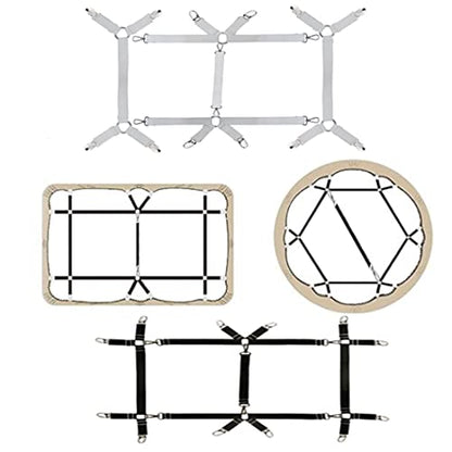 Bed Sheet Straps Nonslip Fitted Sheet Clips,Adjustable Elastic Bedding Holder Easy Install on Mattress Covers (White)