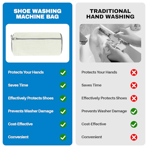 Shoe Washing Machine Bag: Laundry Shoe Bag for Washer and Dryer - 2pc Reusable Shoe Cleaning Bag for Sneaker Tennis Shoes Unstain Cleaner Kit(2 Pcs)