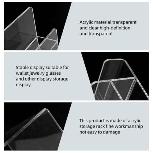 Acrylic Wallet Display Stand Purse Handbag Organizer, Clear Jewelry Riser Display Stand Purse Display Rack, Acrylic Display Shelf for Cosmetic Perfume Jewelry Sunglasses Handbag (4 Tier)