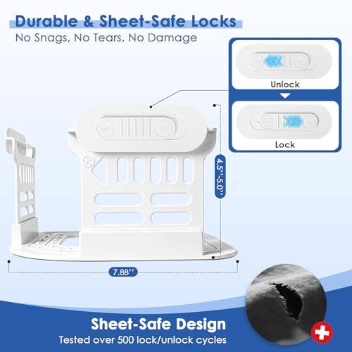 AMOVO Sheet Holders for Corners Keep Fitted Sheet in Place Mattress Straps | Sheet & Mattress Secure, Heavy Duty Sheet Slide Stopper, Easy Installation, Fitted Sheet Clips Gentle on All Fabrics,Matte