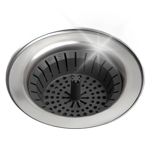 Kitchen Sink Strainer 3.25" - Dripsie Anti-Clog Food Catcher, Flexible Drain Basket, Dishwasher Safe, Standard Fit, Made in USA (1-Pack Gray)