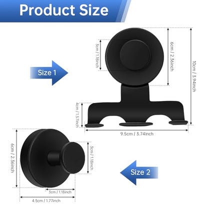 Stainless Steel Suction Cup Razor Holders Hooks for Shower, 3 Pack Metal Removable Towel Hooks for Bath Robe Loofah Wreath Hook for Hanging.