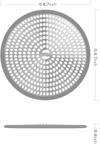 LEKEYE Shower Hair Catcher Drain Protector Strainer-Steel & Silicone 2 Pack