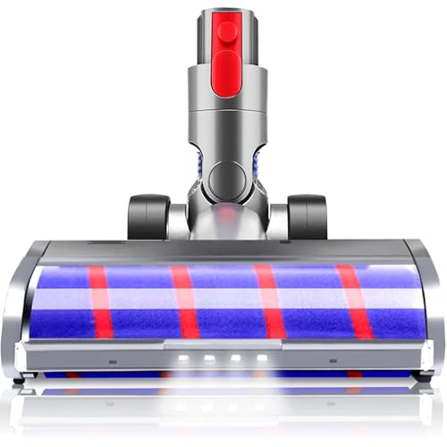Soft Roller Cleaner Head Replacement Parts for Dyson v7 v8 v10 v11 v15 Animal Cyclone Absolute Fluffy Original Laser High Torque Vacuum Attachments with 4 LED Lights, v10 Slim, v12 NOT Compatible