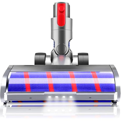 Soft Roller Cleaner Head Replacement Parts for Dyson v7 v8 v10 v11 v15 Animal Cyclone Absolute Fluffy Original Laser High Torque Vacuum Attachments with 4 LED Lights, v10 Slim, v12 NOT Compatible