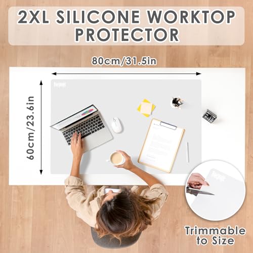 31.5" x 23.6" Extra Large Silicone Mat for Resin Casting, Epoxy and Crafts | Nonstick Silicone Sheet for Jewelry Casting Molds, Clear Countertop Protector Mat Heat Resistant Placemats by Foepoge