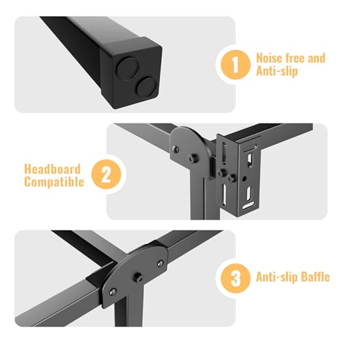 Metal Bed Frame, 9-Leg BES Base for Box Spring, Queen, 8 Inch