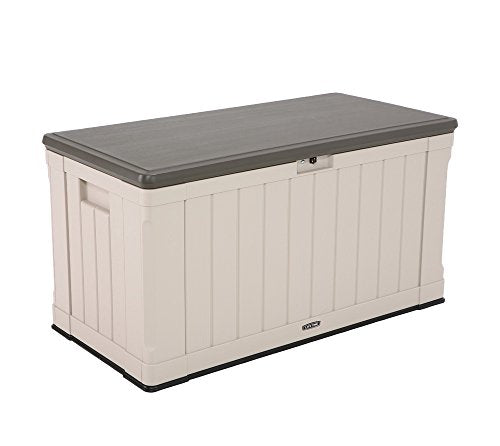 LIFETIME 60186 Heavy-Duty Outdoor Storage Deck Box, 116 Gallon, Desert Sand/Brown