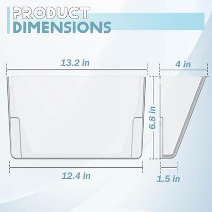 Gawerk Clear Acrylic Single Pocket, Plastic Hanging Wall Mount File Holder for Office Home (Clear, 6 Pack)