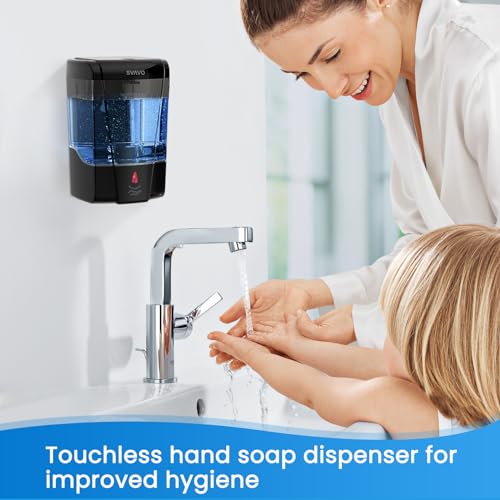 Automatic Soap Dispenser Hand Soap Dispenser Wall Mount 600m/21 fl.oz, Touchless Electric Sensor Pump Battery Operated for Offices Home Kitchen Bathroom Hotel Restaurant Commercial