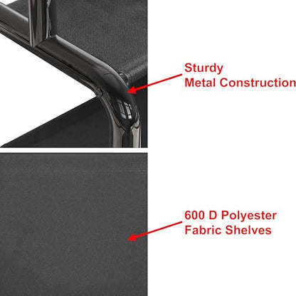 Simple Houseware 52" W Freestanding Closet Garment Rack with Shelves, Black | With 600D Fabric Shelves, Hanger Stoppers, and Hooks for Coat & Hat